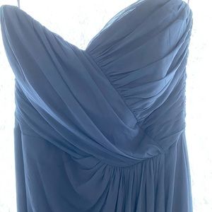 Formal navy blue dress. Strapless sweetheart